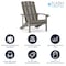 Flash Furniture Charlestown Adirondack Chair, Grey Wood, Gray Seat, Wood Back, 29.5 W 35 H JJ-C14501-LTG-GG - alternate 2